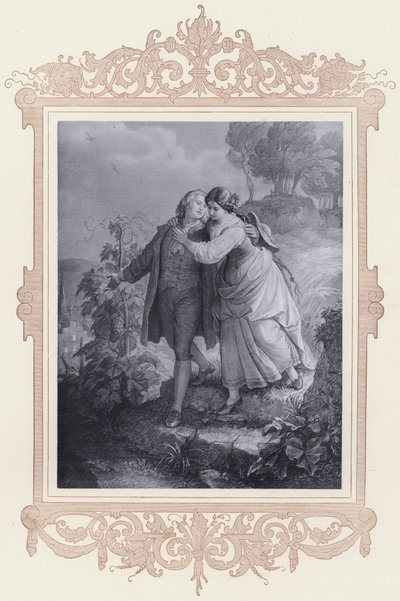 Hermann og Dorothea (litho) av Wilhelm von (after) Kaulbach