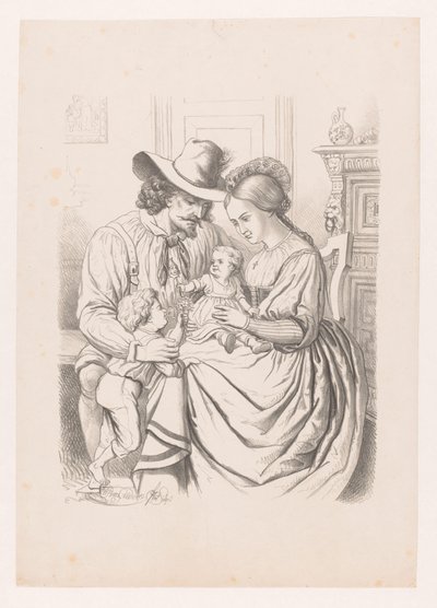 Familie med små barn Tredje alder av menneskeliv Art Album av W. P. van Geldorp (serietittel) av Wilhelmus Petrus van Geldorp