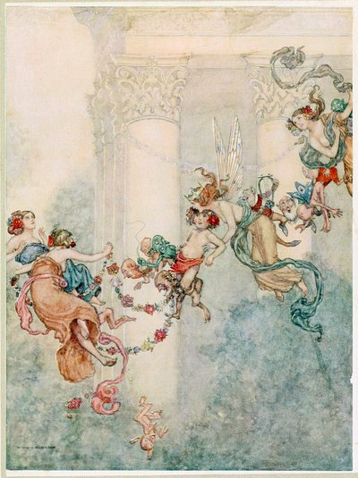 Puck: Hun har aldri hatt en så søt avveksling, fra A Midsummer Nights Dream, pub. 1914. av Wiliam Heath Robinson