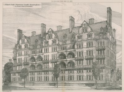 Albert Hall Mansions, South Kensington, London av Willam Richard Lethaby