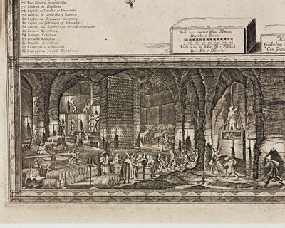 Die Salzminen von Wieliczka bei Krakau erzeugten etwa ein Drittel des Einkommens der polnischen Könige (Gravur) von Willem (c.1597-1660) Hondius