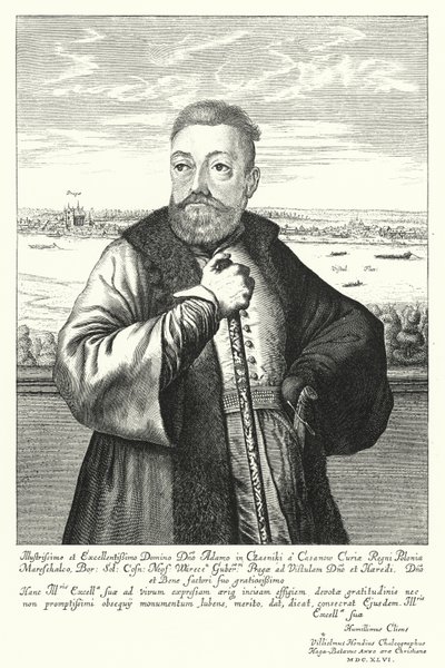 Adam Kazanowski , polsk-litauisk adelsmann (gravering) av Willem (c.1597 1660) Hondius