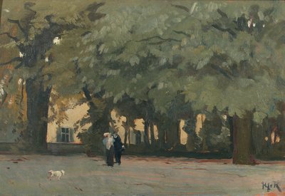 Et par i en firkant (olje på panel) av Willem Adriaan van Konijnenburg