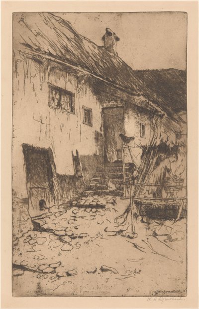 Gård av Willem Adrianus Grondhout (signed by artist)