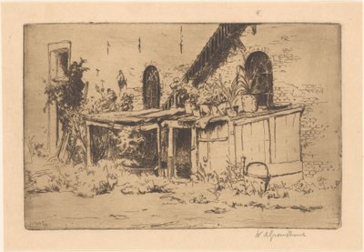Hønsehus i en hage i Voorburg av Willem Adrianus Grondhout (signed by artist)
