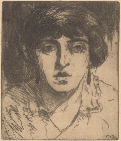 Portrett av en ukjent kvinne av Willem Adrianus Grondhout (signed by artist)