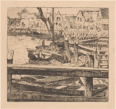 Havnen i Volendam av Willem Adrianus Grondhout