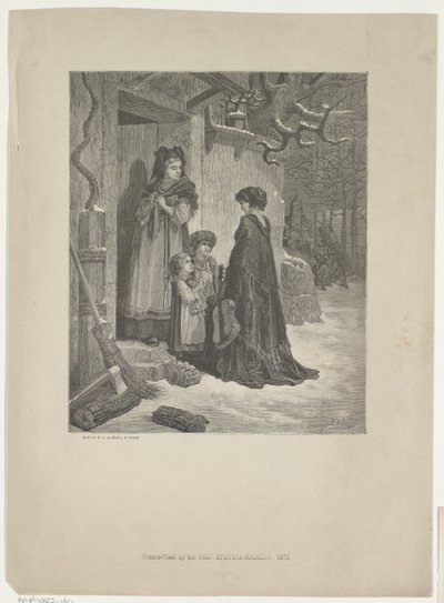 Kvinne med gitar foran et hus i Alsace av Willem Bal
