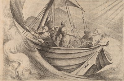 Cæsar krysser stormende hav, 1634. av Willem Basse