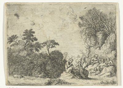 Fløytespillende satyr av Willem Basse