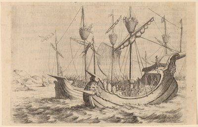 Hannibals marine som kjemper mot Rhodians av Willem Basse