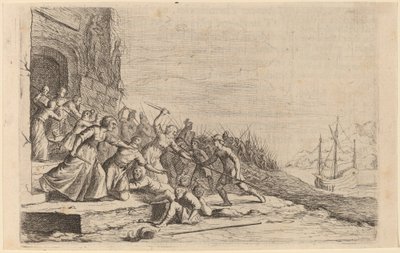 Tilhengerne av Solon forsvarer Venus-tempelet av Willem Basse