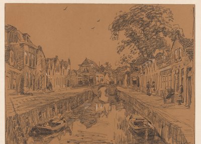 Kanal med gamle hus av Willem Bastiaan Tholen