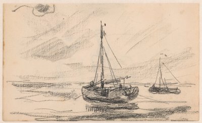 To fiskebåter på sjøen av Willem Bastiaan Tholen