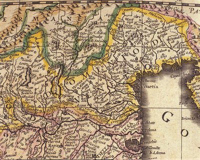 Kart over Veneto-regionen, Italia. Atlas av William Blaeu (1571 - 1638) av Willem Blaeu