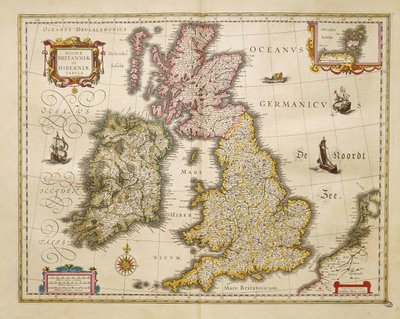 Storbritannia og Irland fra Theatrum Orbis Terrarum av Willem Bleau, Amsterdam av Willem Blaeu