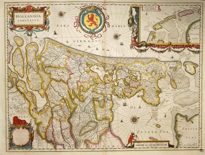 Holland fra Theatrum Orbis Terrarum av Willem Bleau, Amsterdam av Willem Blaeu