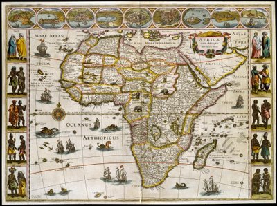 Kart over Afrika. Tallerken fra et atlas av Willem Janszoon Blaeu av Willem Blaeu