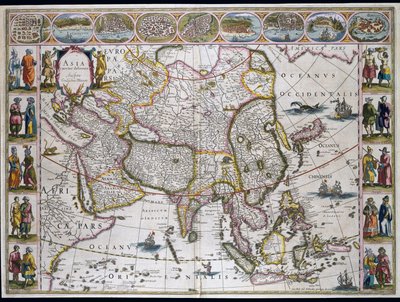 Kart over Asia. Tallerken fra et atlas av Willem Janszoon Blaeu av Willem Blaeu