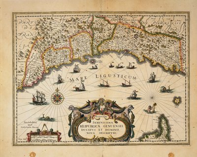 Kart over hertugdømmet Monferrato, av Willem Blaeu Gravering fra regionene i Italia av Willem Blaeu