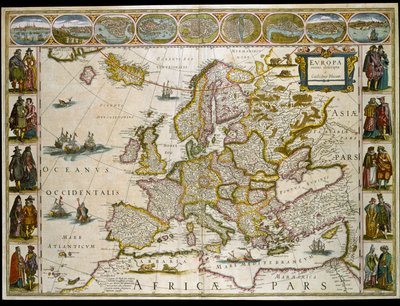 Kart over Europa. (gravering av Willem Blaeu