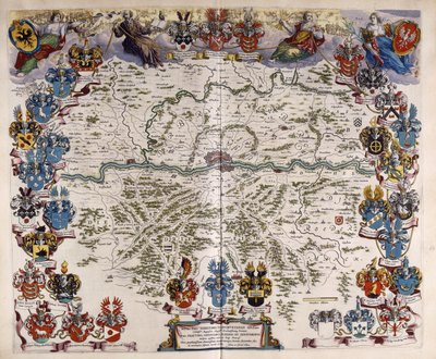Kart over Tyskland, ca. 1644-1645 av Willem Blaeu