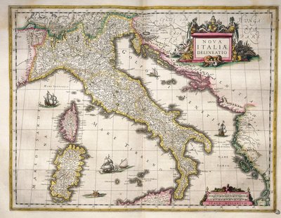 Kart over Italia, fra Theatrum Orbis Terrarum av Willem Blaeu, Amsterdam av Willem Blaeu