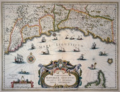 Kart over Republikken Genova, Italia av Willem Blaeu