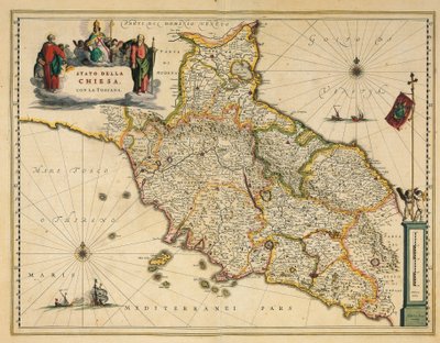 Kart over Toscana-regionen, fra Atlas av Willem Janszoon Blaeu av Willem Blaeu