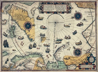Kart over polare områder, av den nederlandske kartografen Willem Janszoon Blaeu (1571-1638) av Willem Blaeu