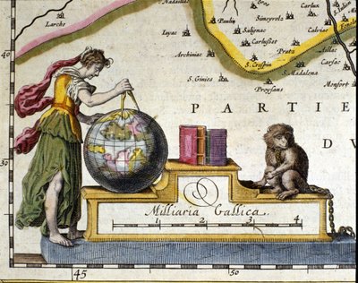 Måling av jorden. Detalj av atlaset av Willem Janszoon Blaeu (1571-1638). Amsterdam 1630. av Willem Blaeu
