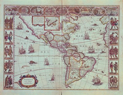 Plate som viser kartet over Sør-Amerika av Willem Blaeu
