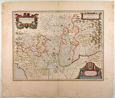 Hertugdømmet Monferrato, Kart av Willem Blaeu, Amsterdam, Kobberstikk av Willem Blaeu
