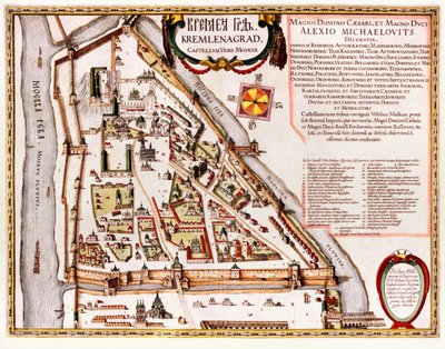 Moskva Kreml-kartet fra det 16. århundre av Willem Blaeu