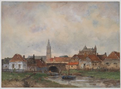 Øvre sluse ved Steenbergen, 1800-tallet. av Willem C Rik