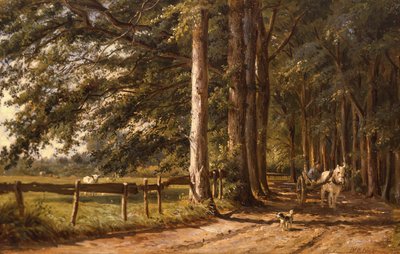 Hestekjerre på landevei, 1800-tallet av Willem Carel Nakken