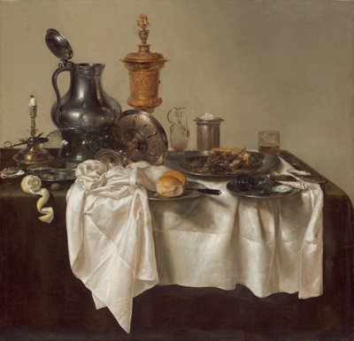 Bankettstykke med kjøttdeig, 1635. av Willem Claesz. Heda