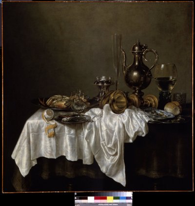 Frokost med hummer. (Frokost med en hummer). Stilleben. Maleri av Willem Claesz Heda (1594-1680) av Willem Claesz. Heda