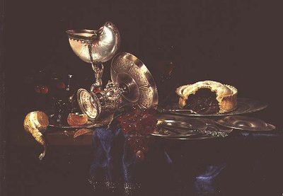 Stilleben med kjøttdeigpai og nautiluskopp av Willem Claesz. Heda