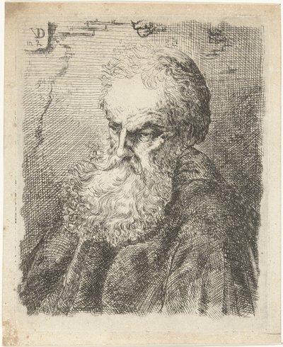 Byste av en gammel skjeggete mann av Willem Cornelis van Dijk