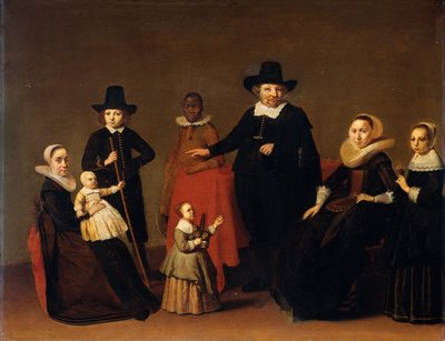 Familiegruppe med en svart mann av Willem Cornelisz Duyster