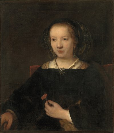Ung kvinne med en nellik av Willem Drost