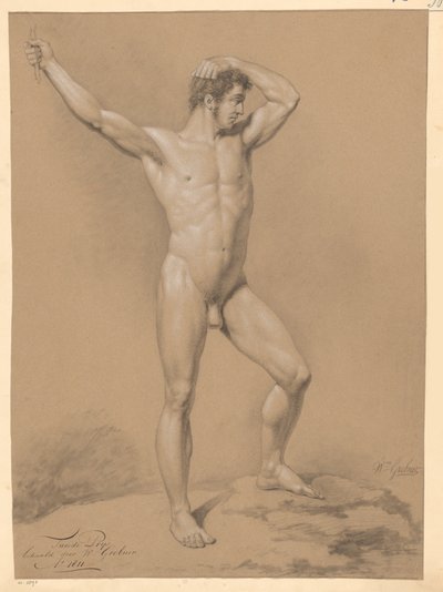 Stående naken mann, sett forfra (2. premie 1811) av Willem Grebner