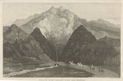 Fjellreisende Inngang til Sulimaneij-dalen (tittel på objekt) av Willem Hendrik Hoogkamer