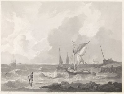 Fiskebåter ved et havnehode av Willem Hendrik Hoogkamer