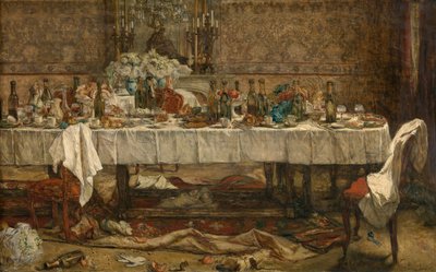 Etter bryllupet (olje på panel) av Willem II Linnig