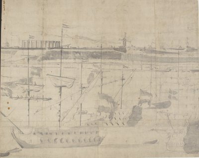 Den nederlandske flåten på Copenhagen Red 1658 av Willem I van de Velde