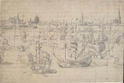 Den nederlandske flåten på Copenhagen Red 1658 av Willem I van de Velde