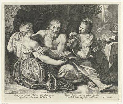 Lot beruset av døtrene sine av Willem Isaacsz. van Swanenburg