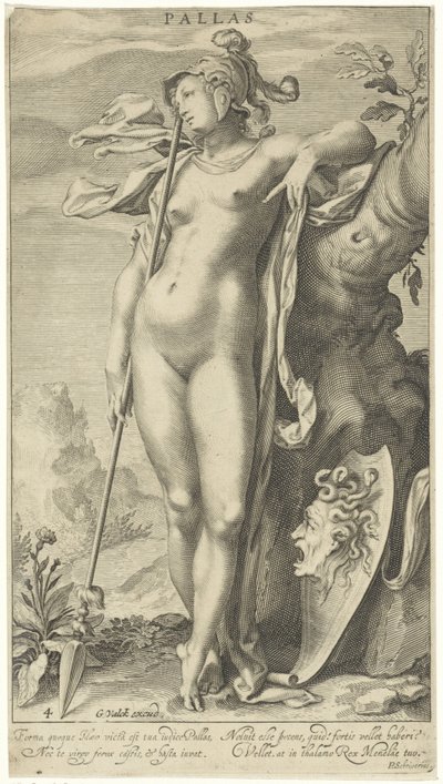 Minerva ved et tre Pallas (tittel på objekt) Judgment of Paris (serietittel) av Willem Isaacsz. van Swanenburg